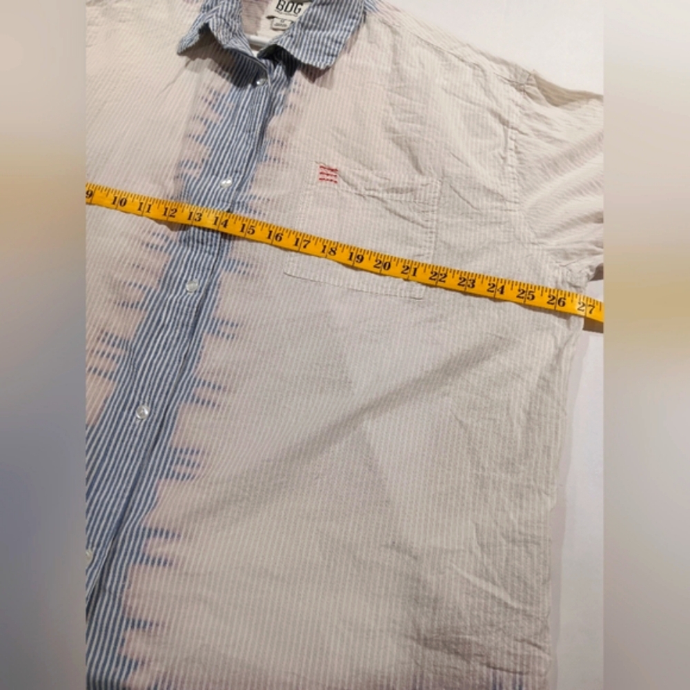 BDG Urban Outfitters (Size M) Blue/Ivory Sadie Bleach Stripe Shirt (NWT) - Picture 8 of 9